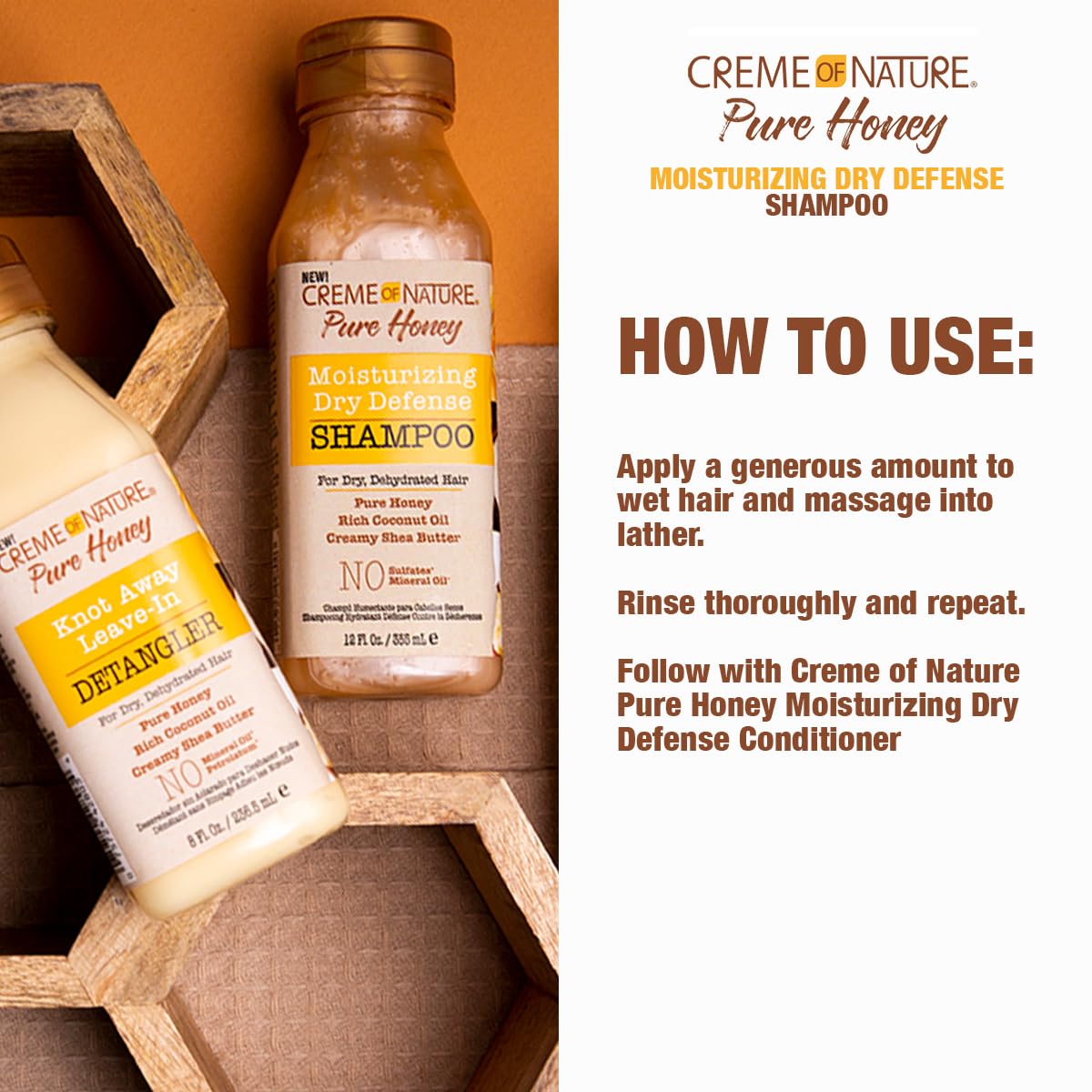 Honey Coconut Oil Shea Butter Shampoo and Leave In Detangler S666072