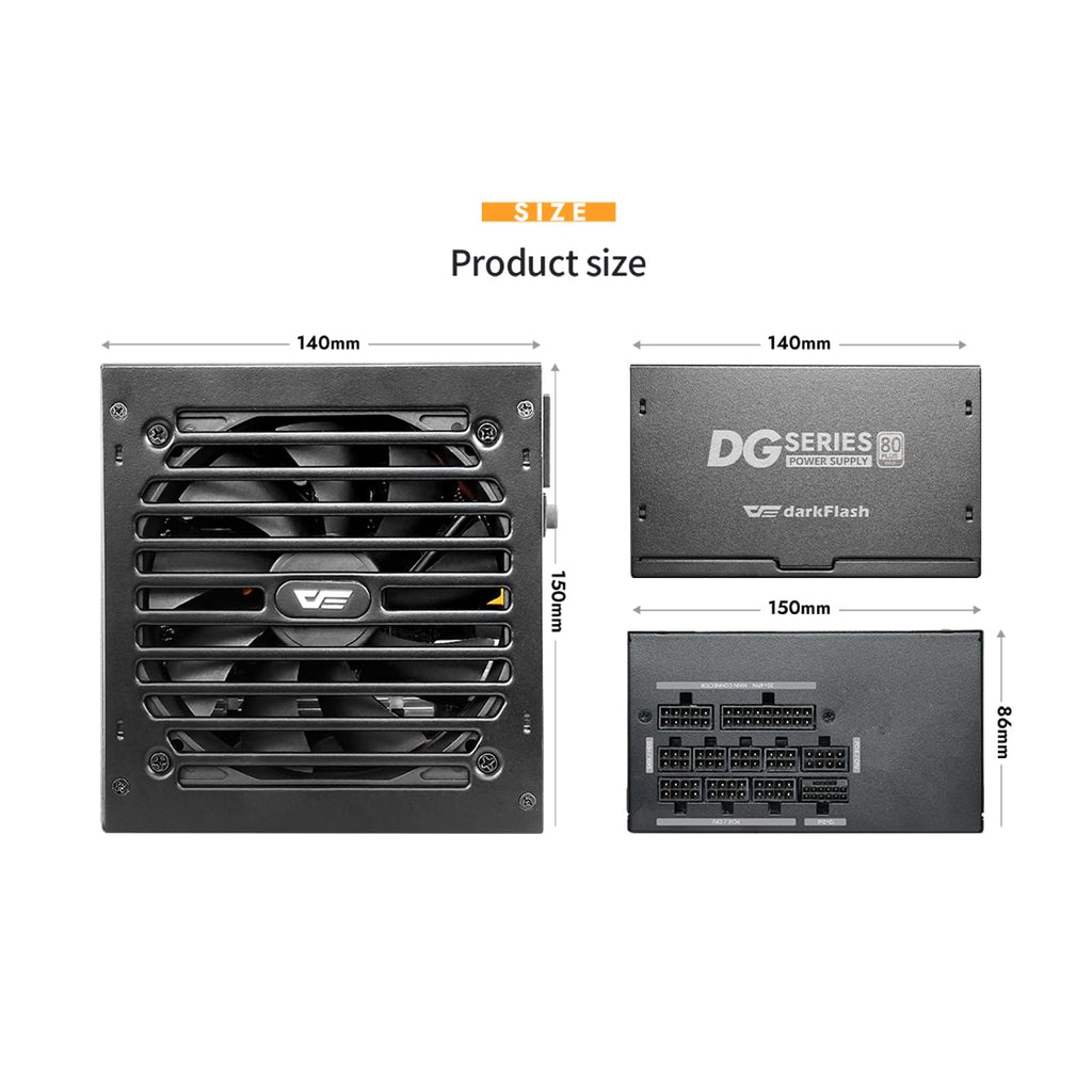 750W 80 Plus Gold ATX 3.1 PCIe 5.1 PC Power Supply, Black J3655