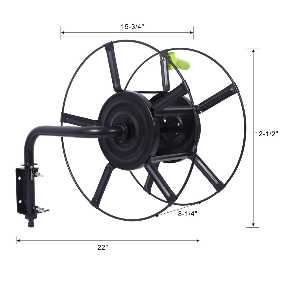 Black Heavy Duty Steel Swivel Hose Reel H84242