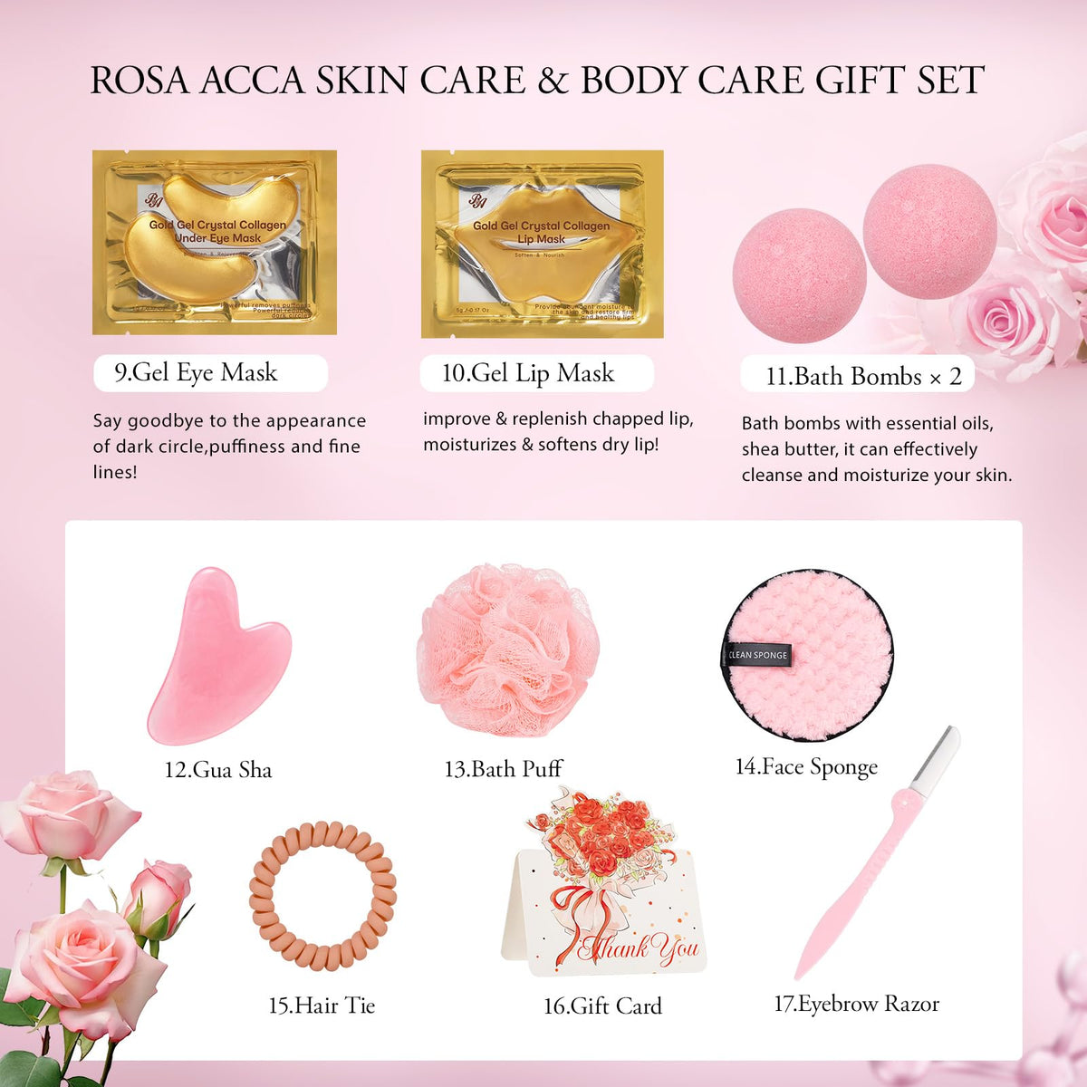 23 Pcs Facial Skin Care Bath and Body Set N258