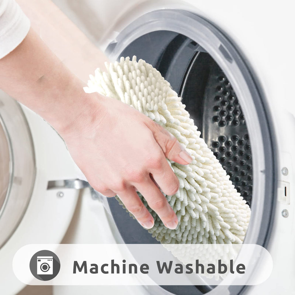 Non-Slip Microfiber Bath Rug Machine Washable Ivory 15 x 23 Inches O989940