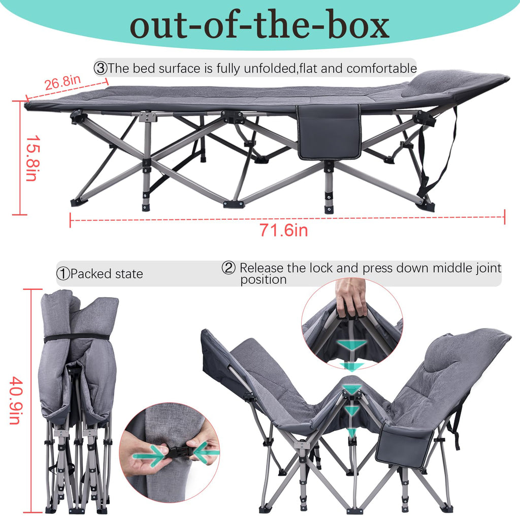 Folding Camping Cot with Carry Bag R302