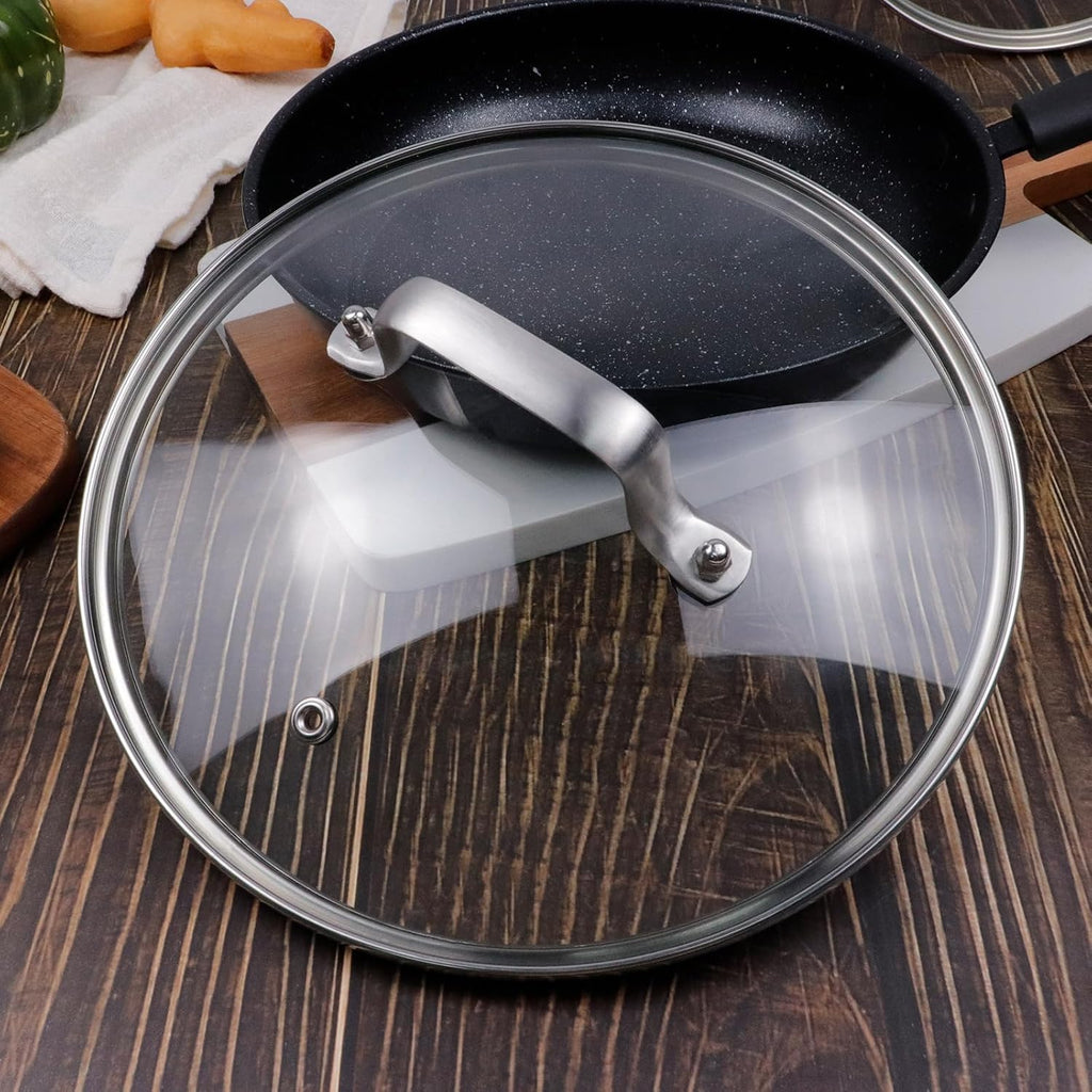 10 Inch Glass Lid for Cast Iron Skillet, Frying Pan, Skillet - Dishwasher Safe D254