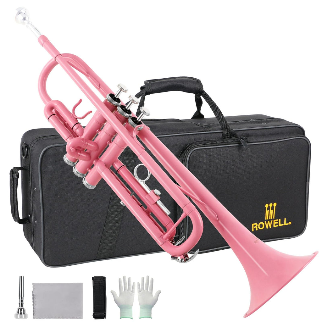 Bb Standard Trumpet Set with Hard Case, 7C Mouthpiece, Gloves (Pink) Q6547
