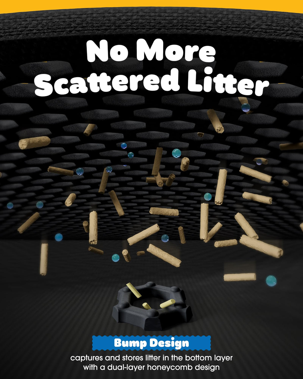 Cat Litter Mat 30 x 24 in Waterproof Non-Slip Black R248
