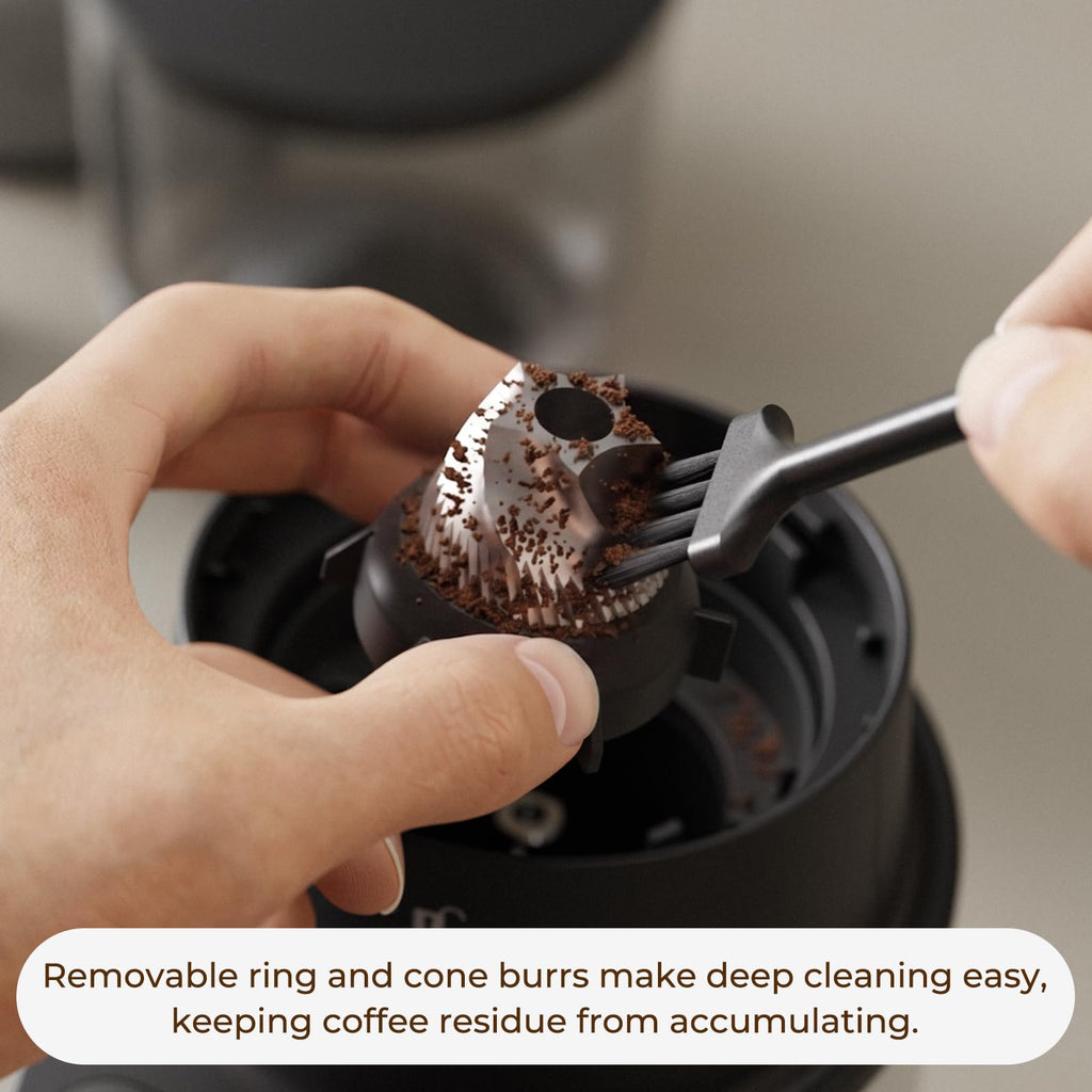 Conical Burr Coffee Grinder, 60 Settings, Black D771