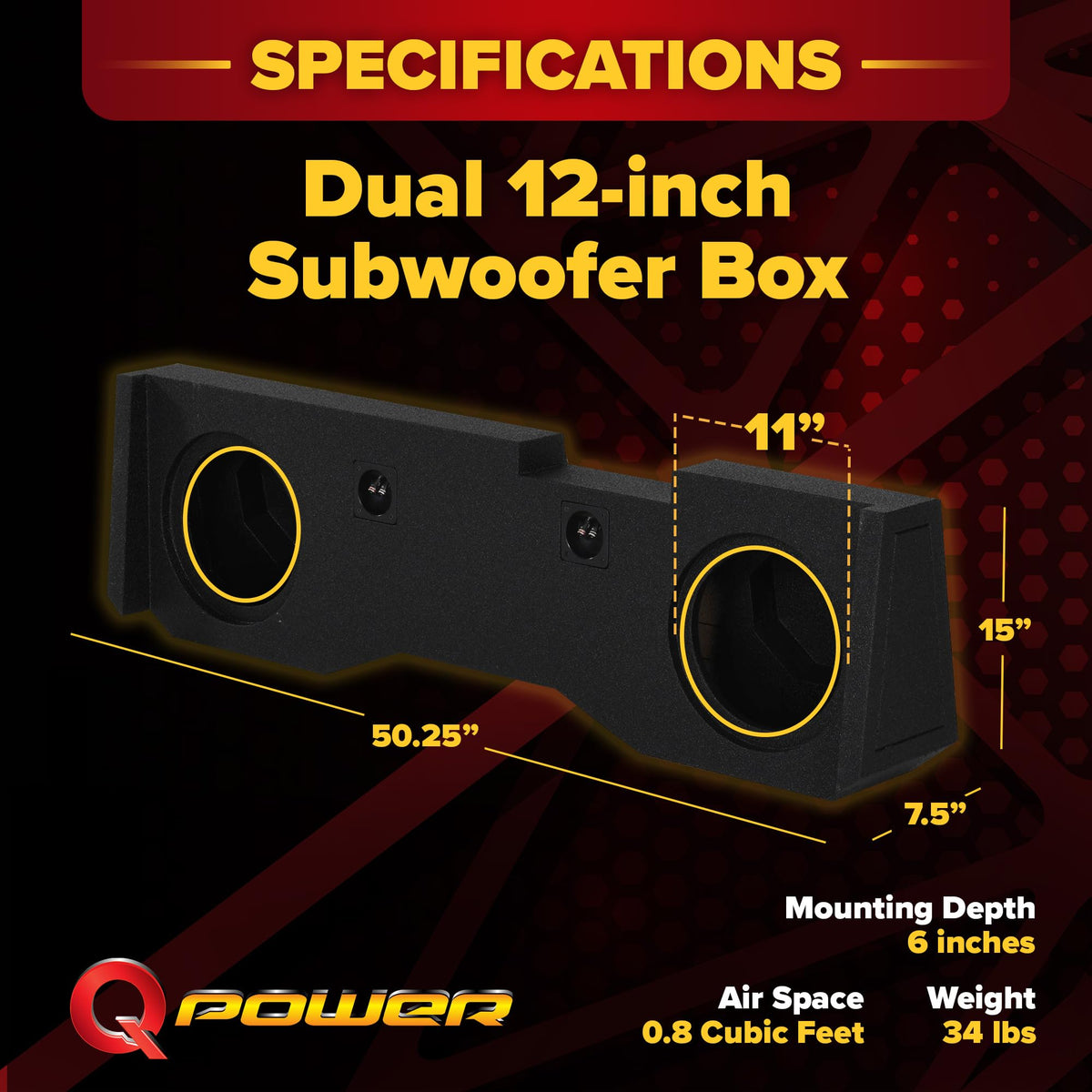 Dual 12in Underseat Subwoofer Enclosure N555