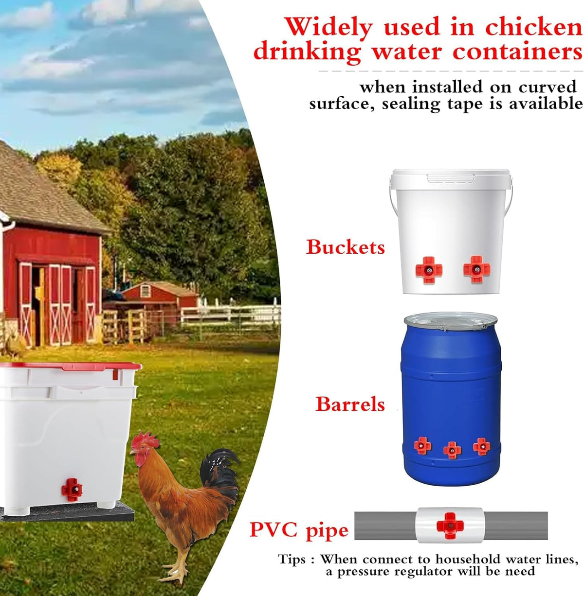 12 Pcs Leakproof Poultry Watering System U6897