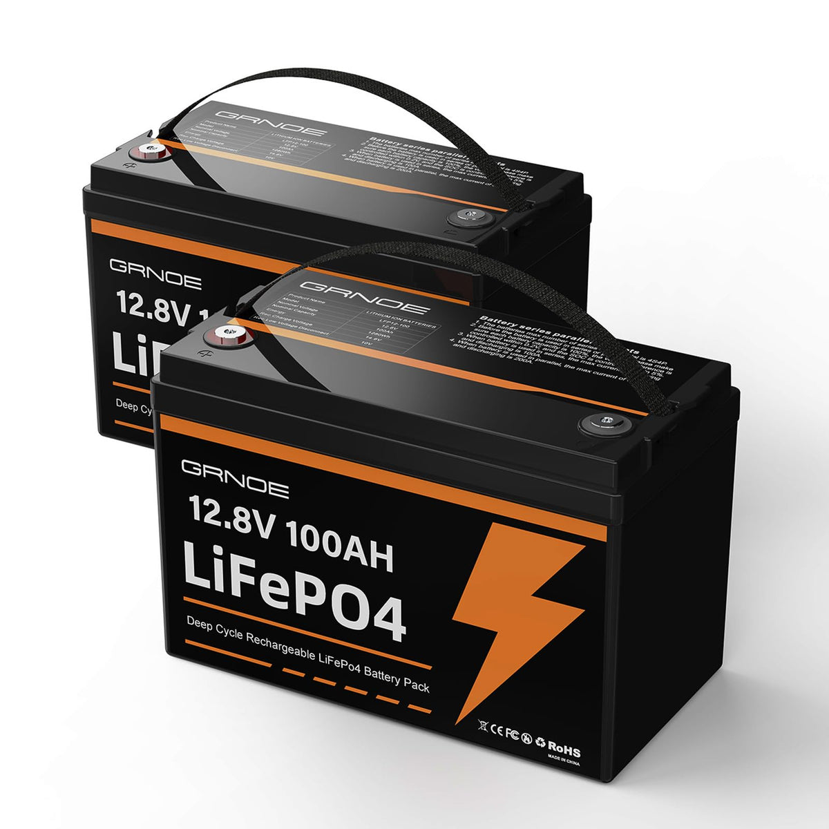 12V 100Ah LiFePO4 Lithium Battery 2 Pack F339