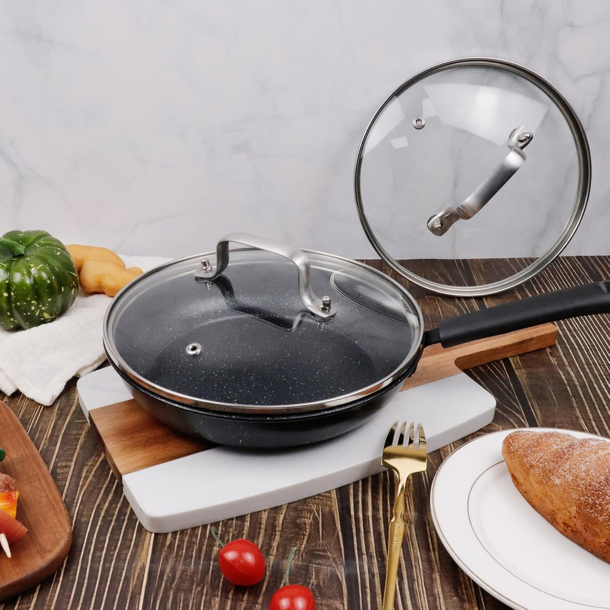 10 Inch Glass Lid for Cast Iron Skillet, Frying Pan, Skillet - Dishwasher Safe D254