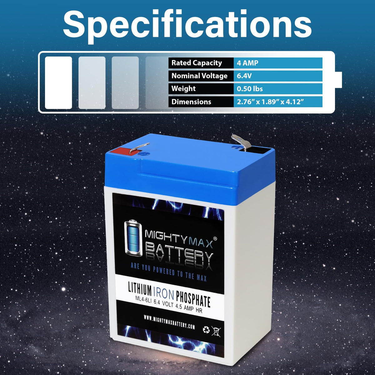 6V 4.5AH Lithium Replacement Battery X69984
