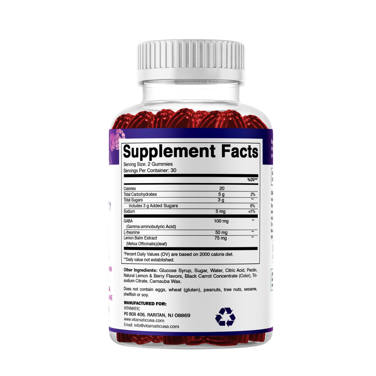 Lemon & Mixed Berry Flavor 60 Gummies Vegan Non-GMO Gluten-Free L668