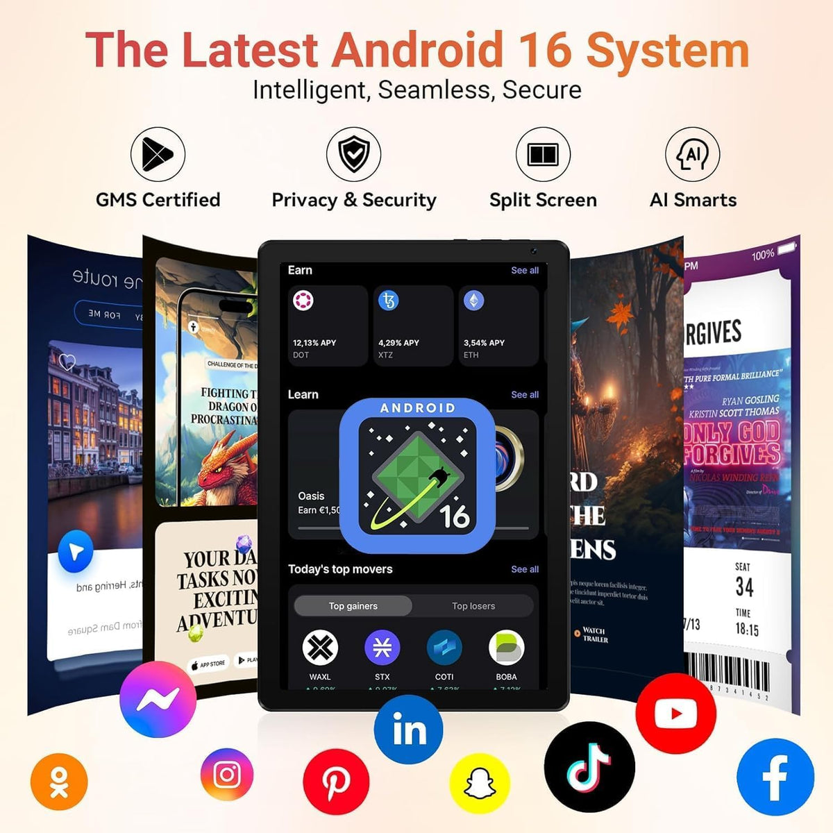 10.1" Android 16 Tablet Octa-core 36GB+128GB Dual Camera A11033