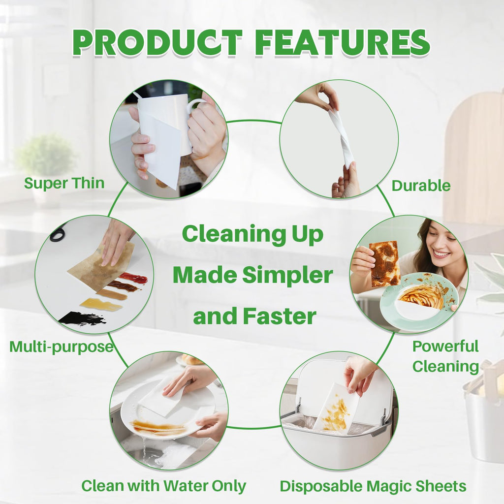Magic Sponge Eraser Sheets, 52 Pack Dish Wipes T743