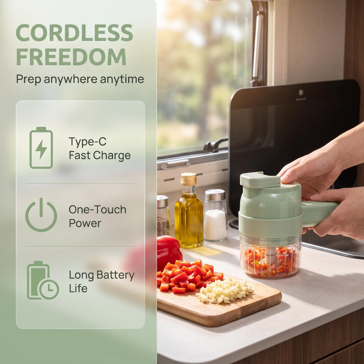 4-In-1 Electric Vegetable Cutter Set Q98652