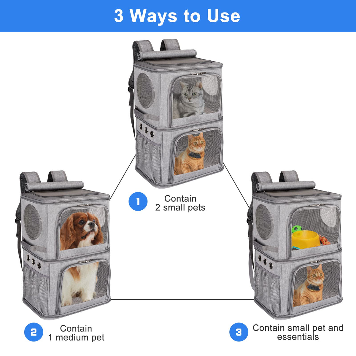 Extra Large Double Pet Carrier Backpack W4535