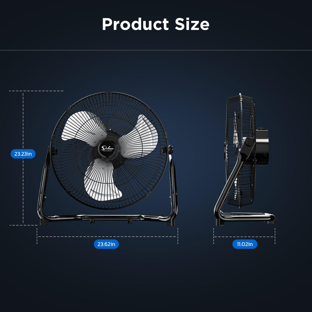 20 Inch 3-Speed Metal Industrial Floor Fans 2-Pack H501004