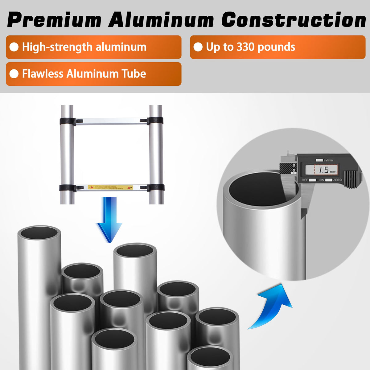8.53 FT Aluminum Telescoping Ladder T117
