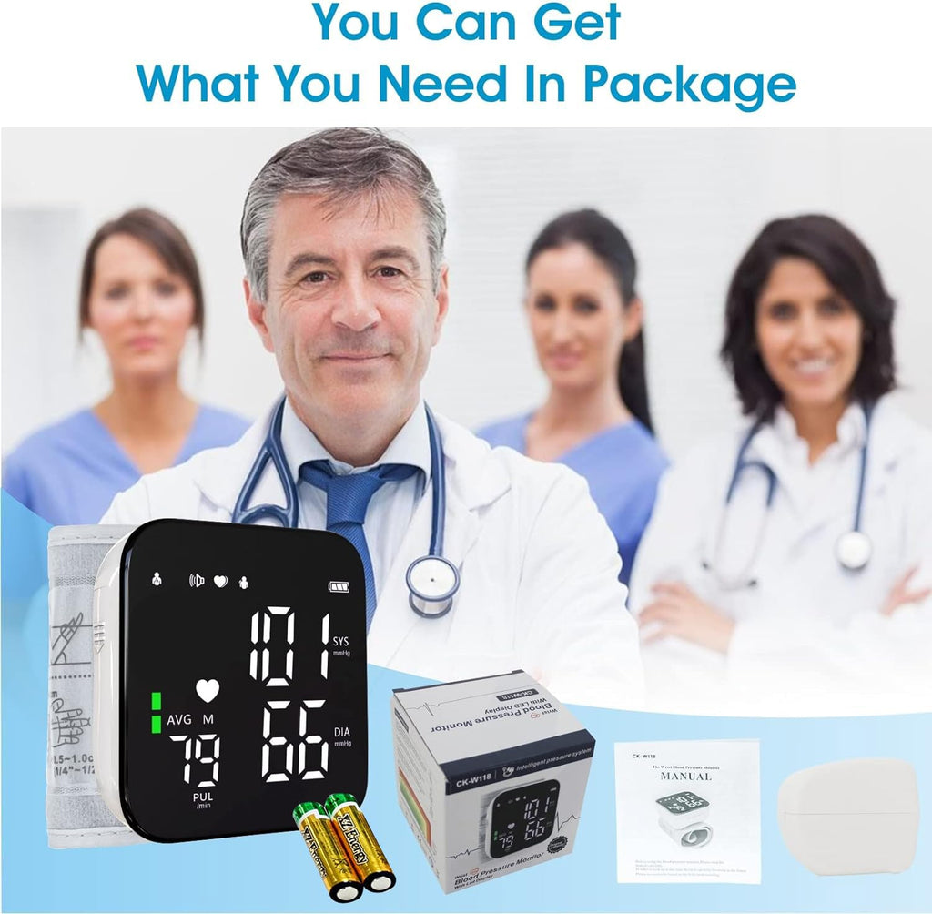 Wrist Blood Pressure Monitor Automatic Talking Digital LED Display A752774