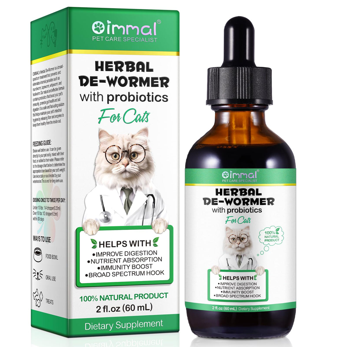 Herbal Cat Supplement Drops with Probiotic 60ml X85942