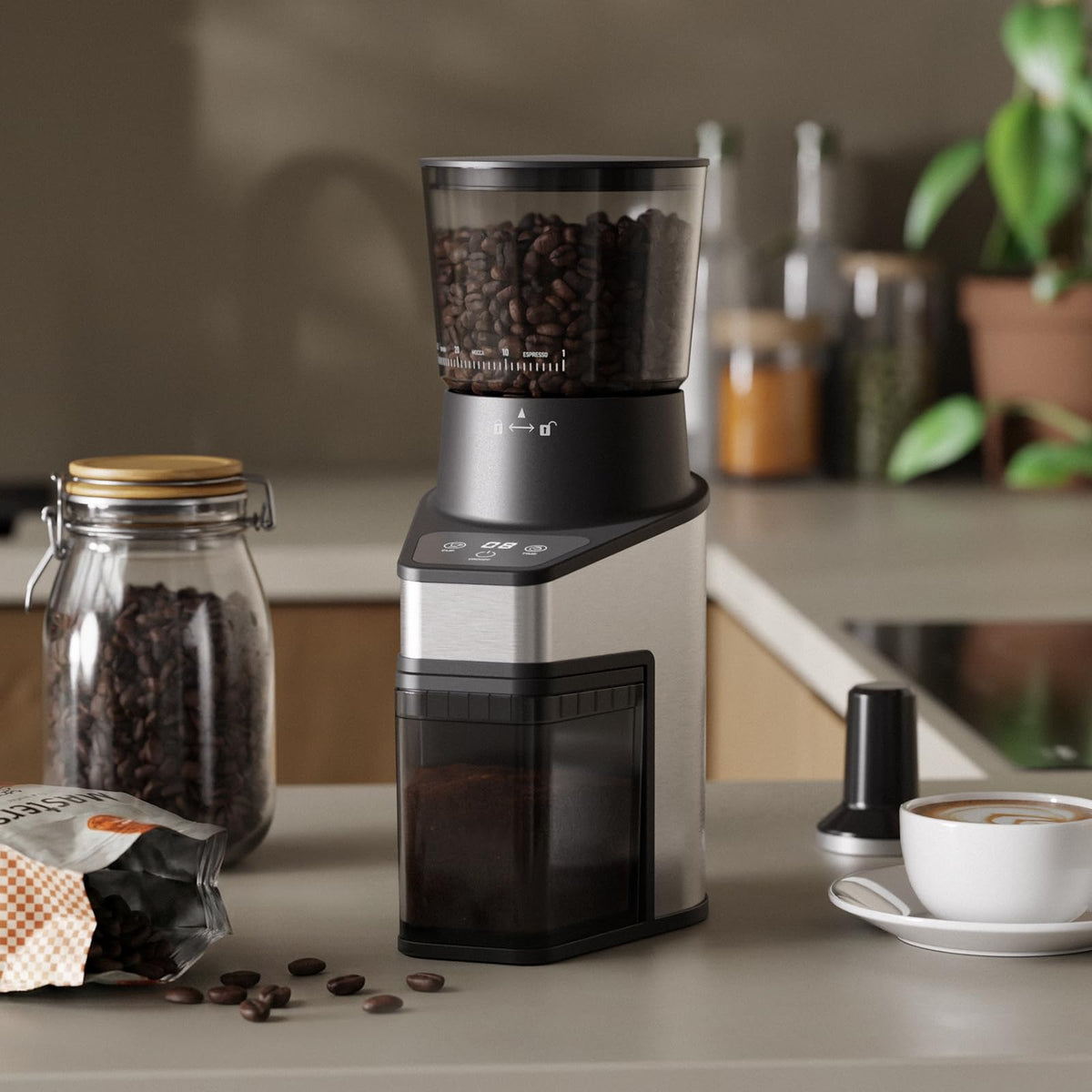 Conical Burr Coffee Grinder, 60 Settings, Black D771