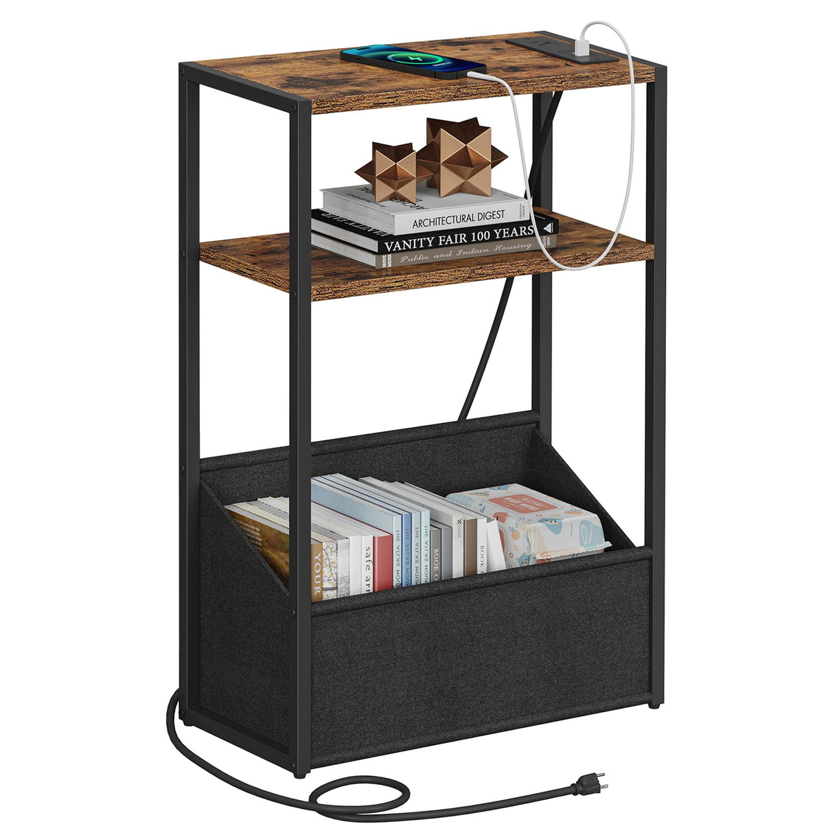 Narrow Side Table with Charging Station X118392