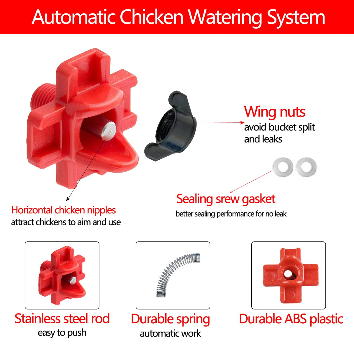 12 Pcs Leakproof Poultry Watering System U6897
