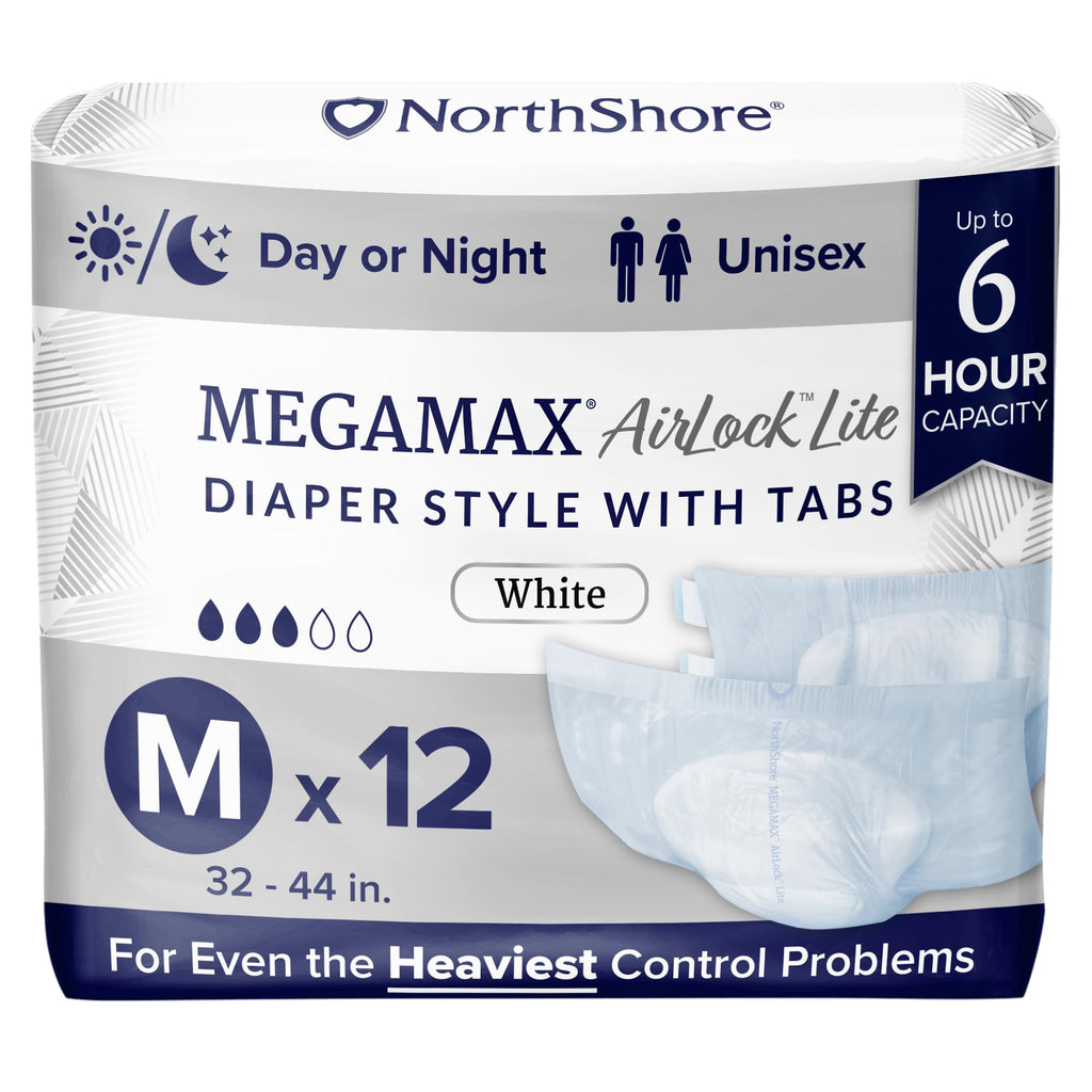 Adult Diapers with Tabs, Medium, 12 Count C831114