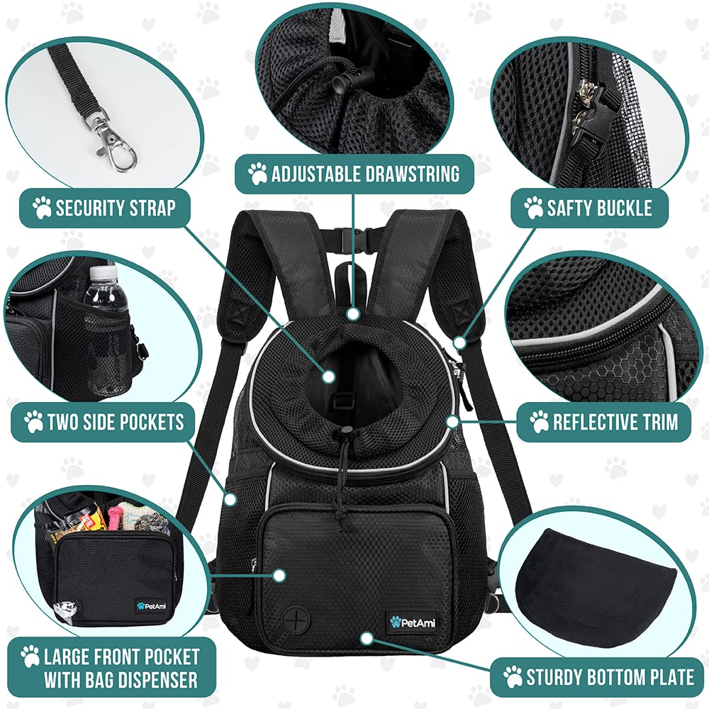 Adjustable Dog & Cat Carrier Backpack, Black B1249