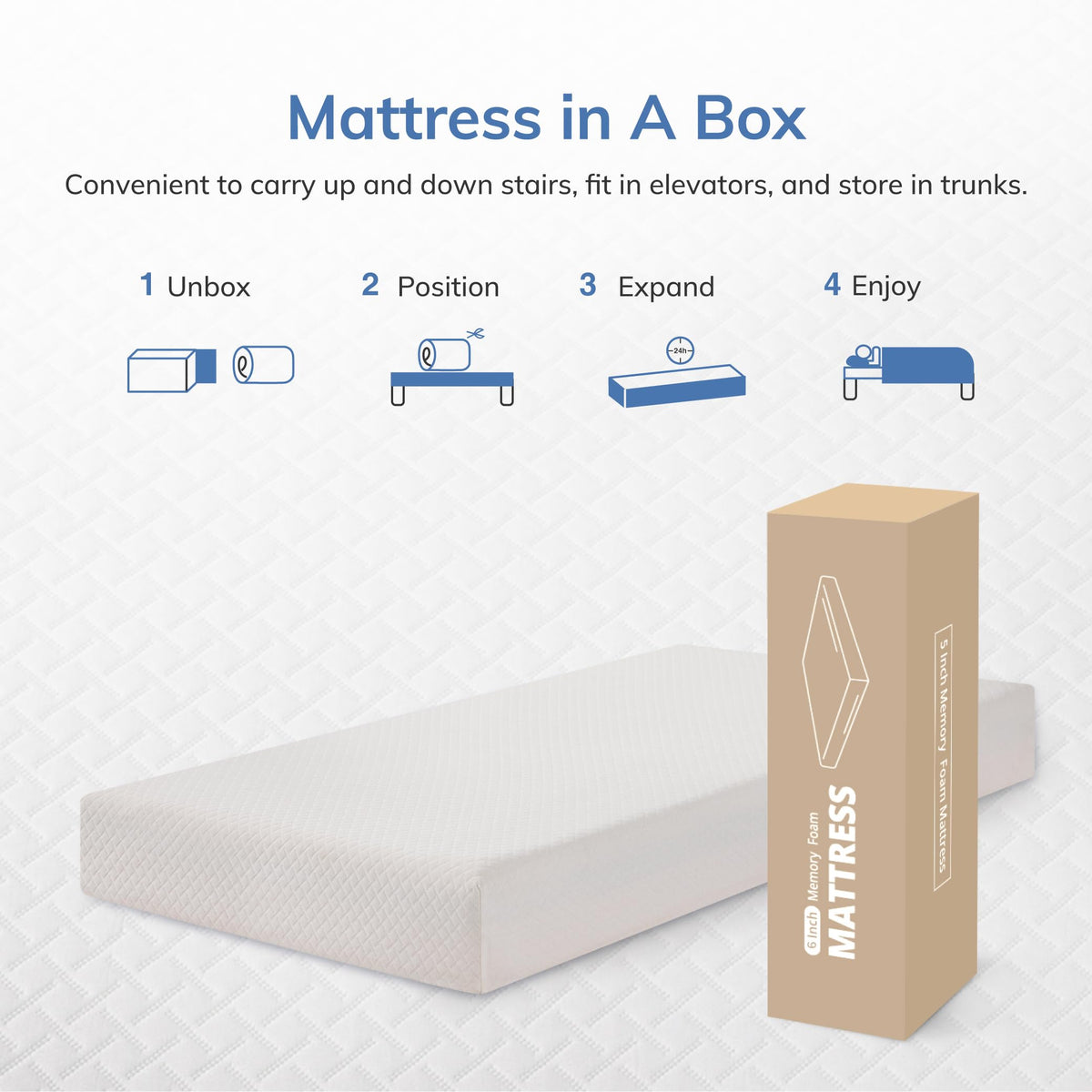 5 Inch Green Tea Memory Foam Twin Mattress V924