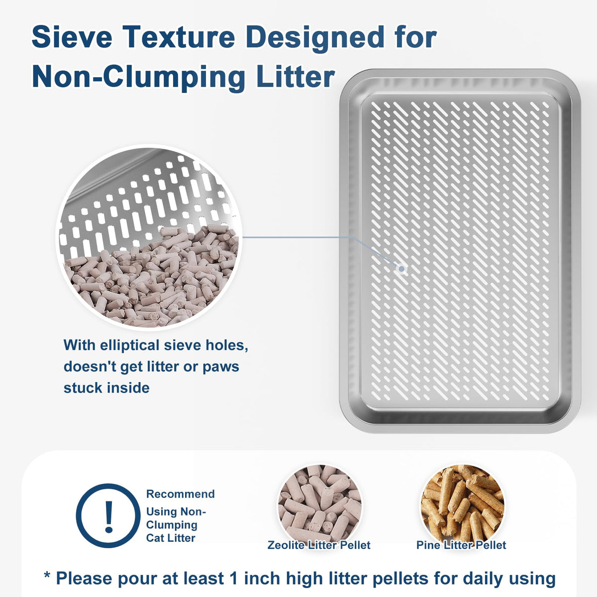 XL Stainless Steel Sifting Litter Box with Lid R566