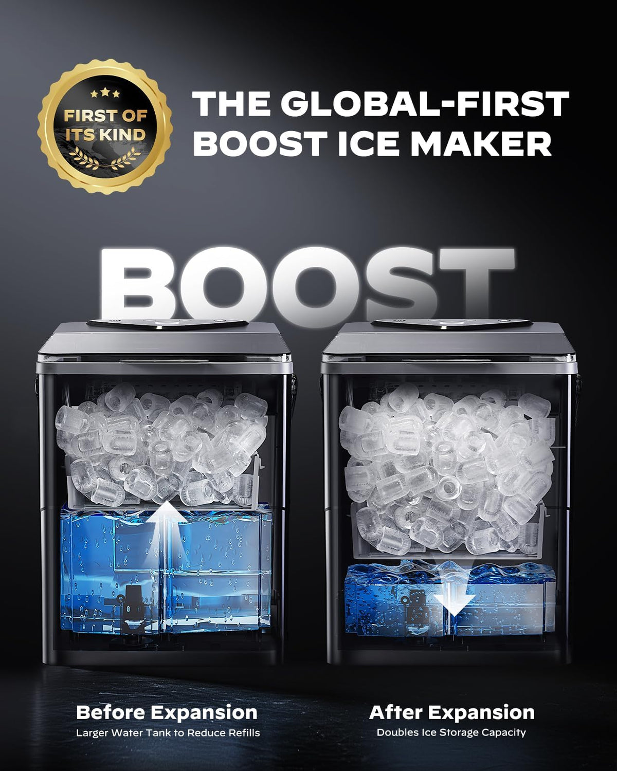 Countertop Ice Maker with 2.5L Ice Basket & 1.8L Water Tank, 26Lbs/24H V6291