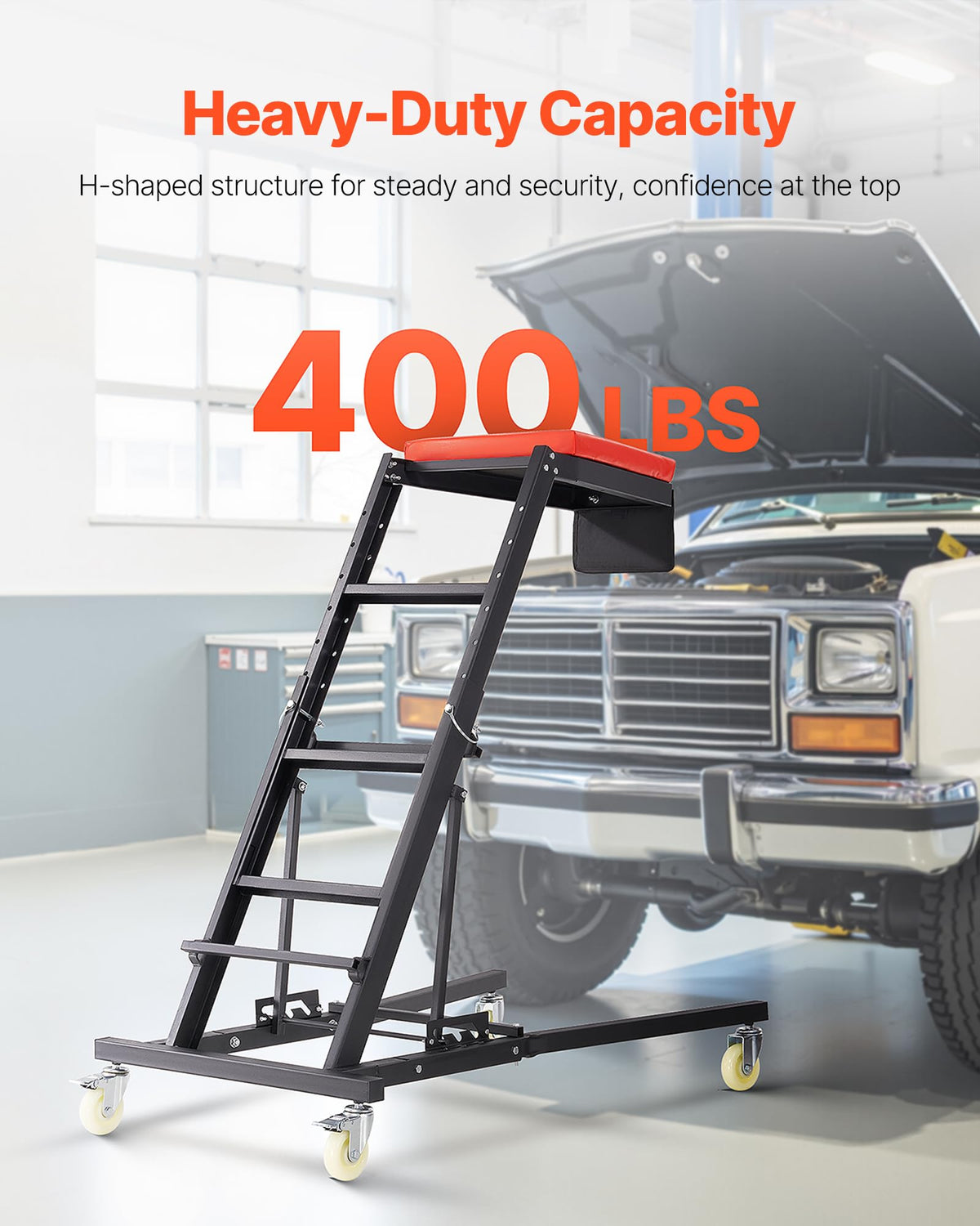 Padded Automotive Creeper with 4 Swivel Wheels H7272