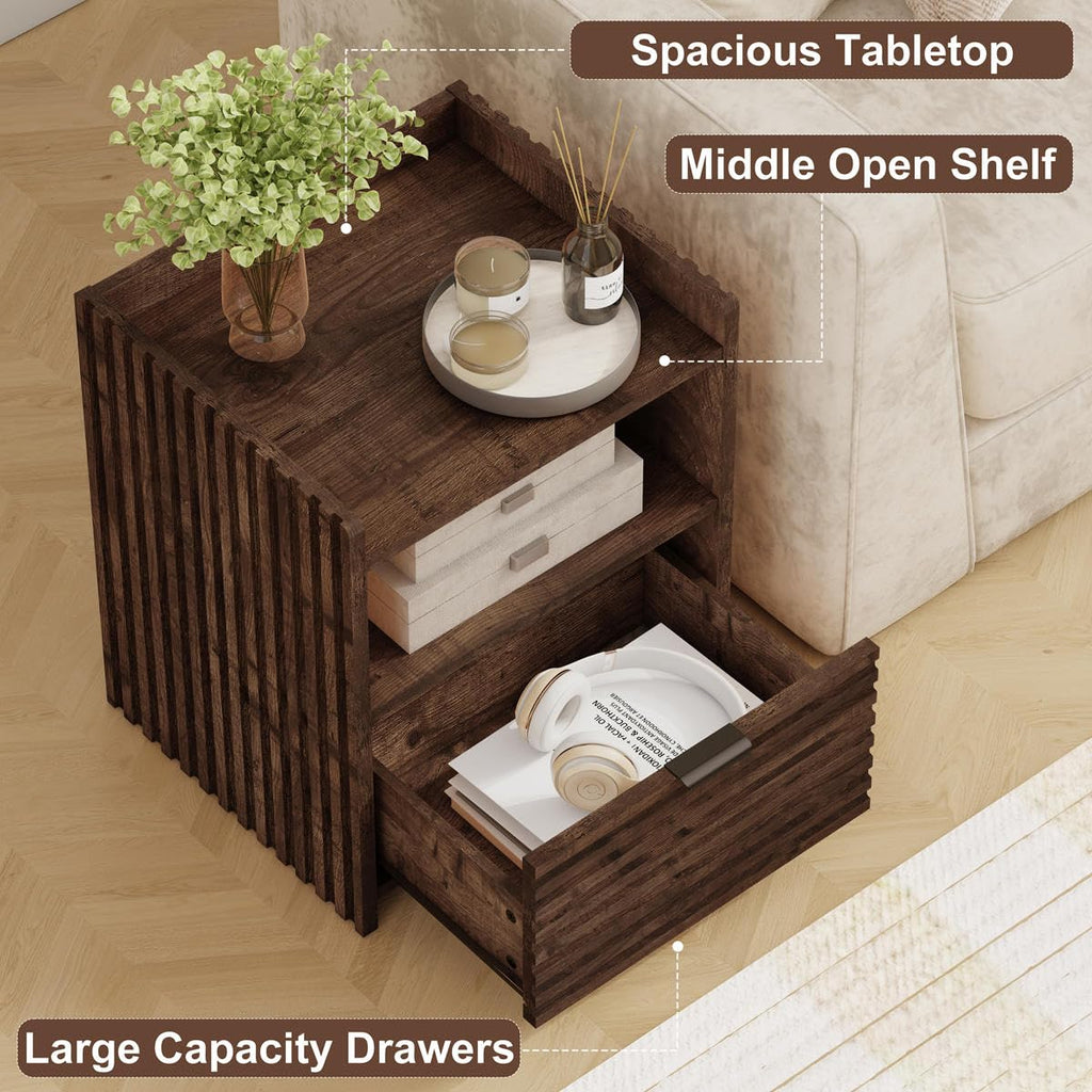 Rustic Oak Console Table with 2 Drawers O562589
