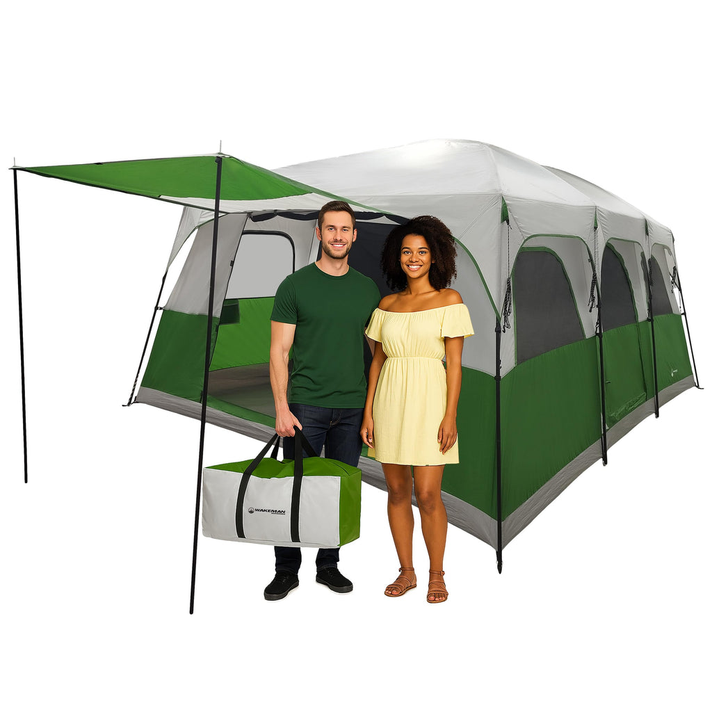 10-12 Person Camping Tent with Room Divider and Carry Bag L55962