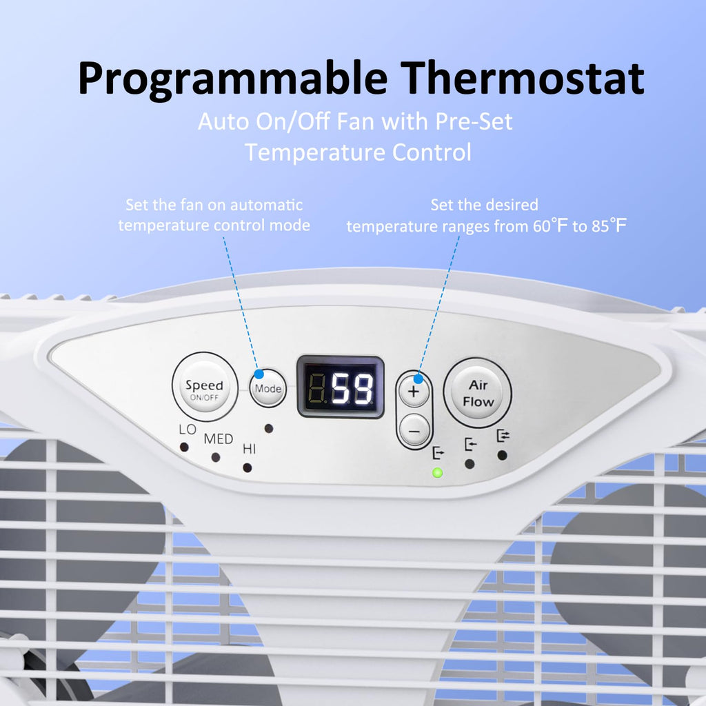 9'' Window Fan with Thermostat L7604