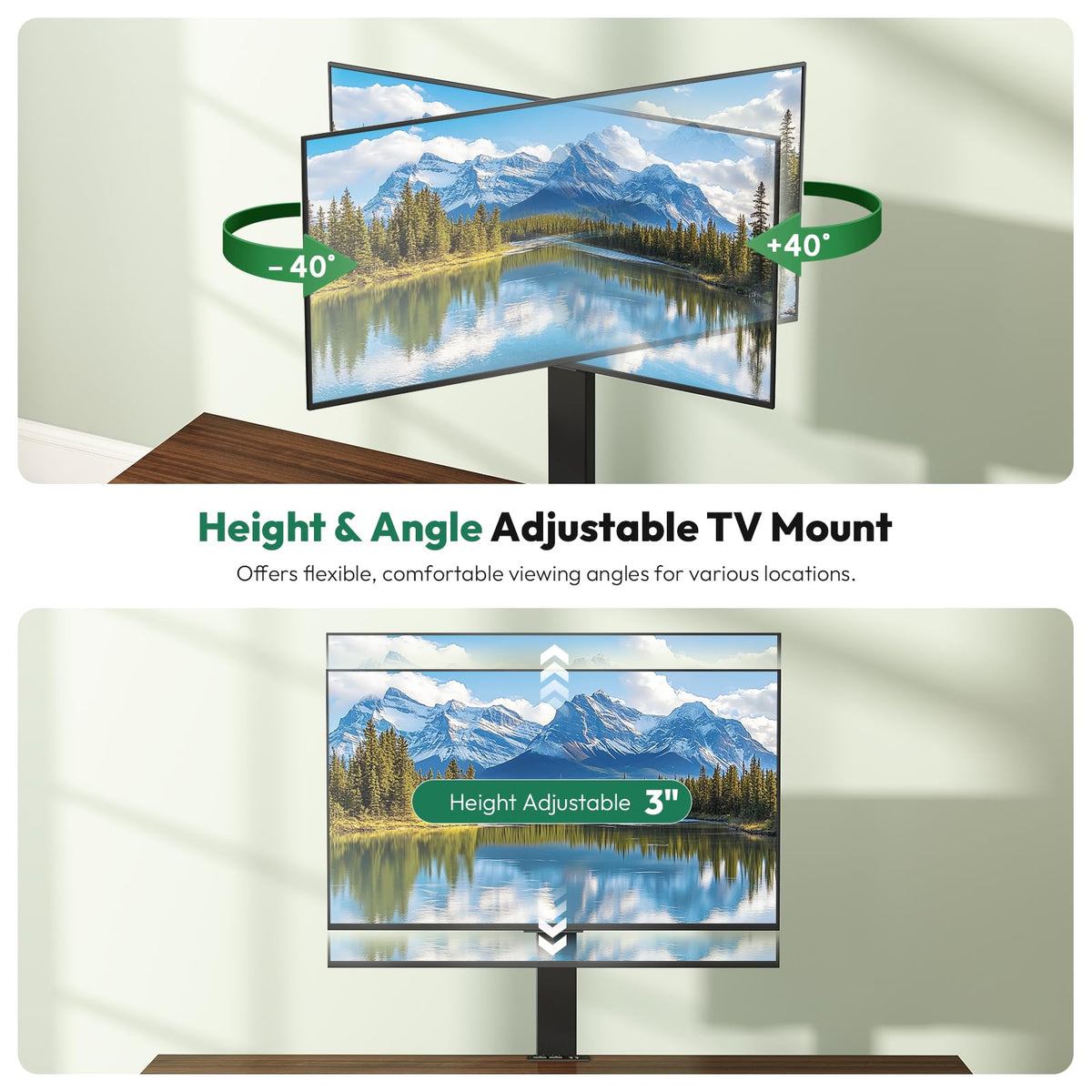 Walnut TV Stand with Mount for 65-75 Inch TV K728742