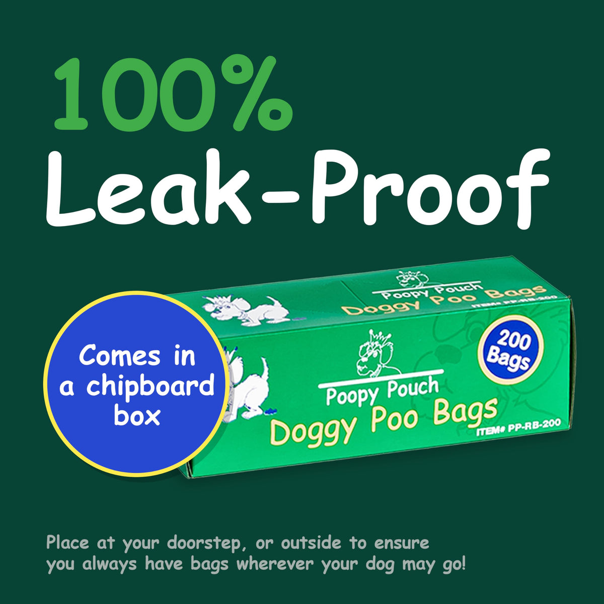 2,000pcs 8"x13" Green Pet Waste Bags F66529