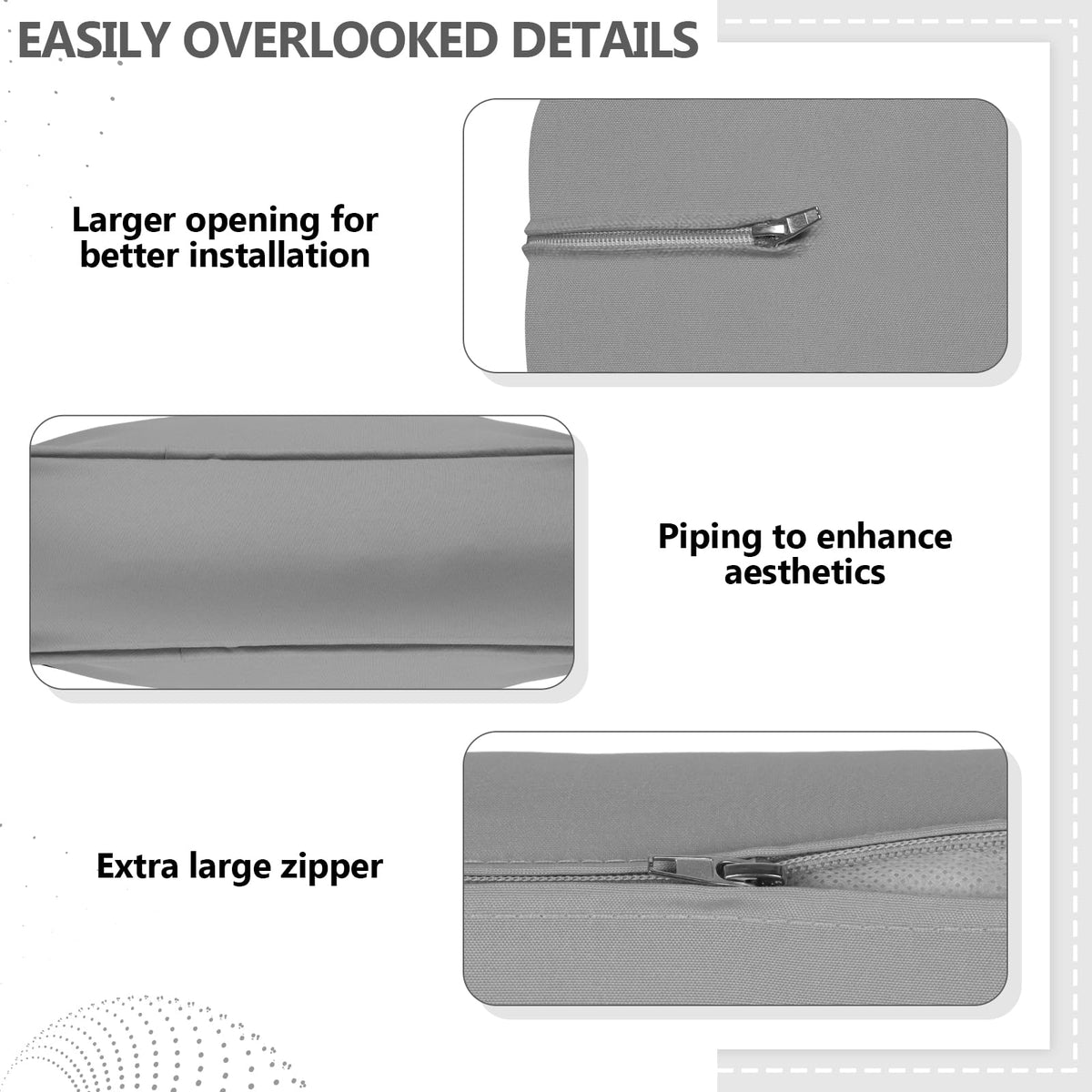 14 Piece Outdoor Waterproof Cushion Covers with Zipper A33725
