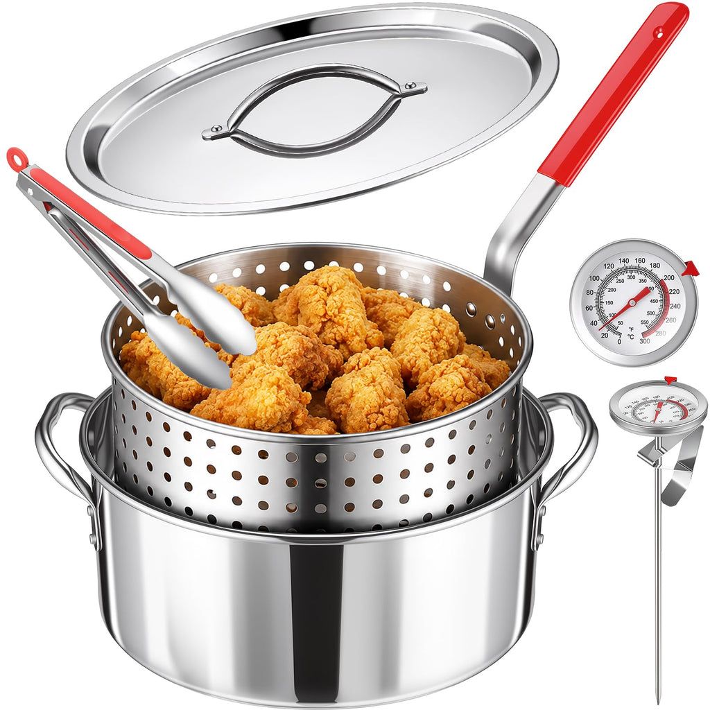 10 QT Stainless Steel Deep Fryer Pot with Basket C756487