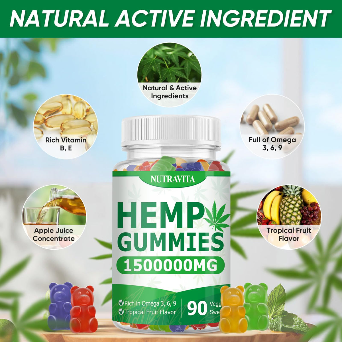 Fruit Hemp Gummies 180 Gummies V86214