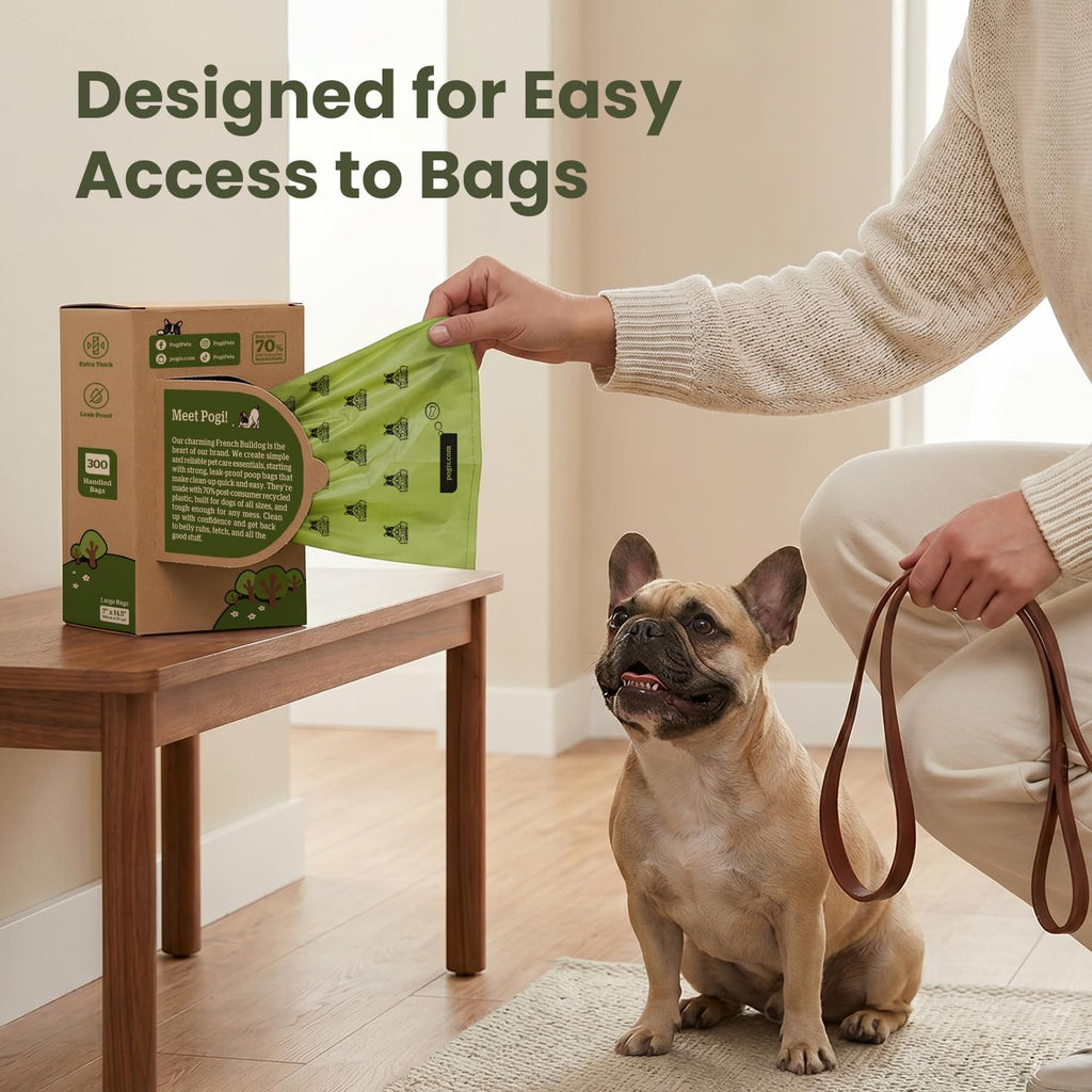 Large Dog Poop Bags with Handles, Fresh Scent, Extra Thick, 300 Bags V743