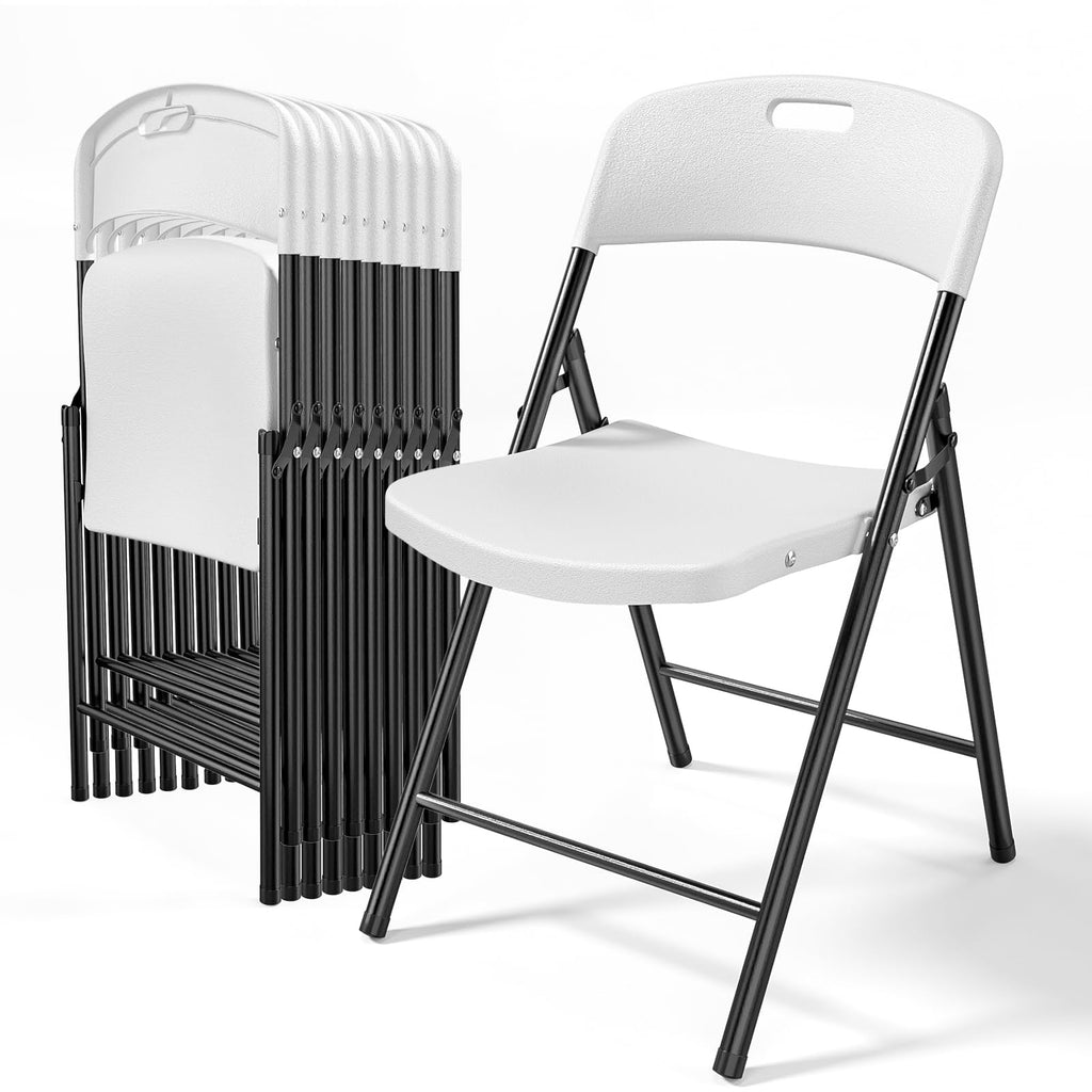 White Plastic Folding Chairs 10-Pack P60773