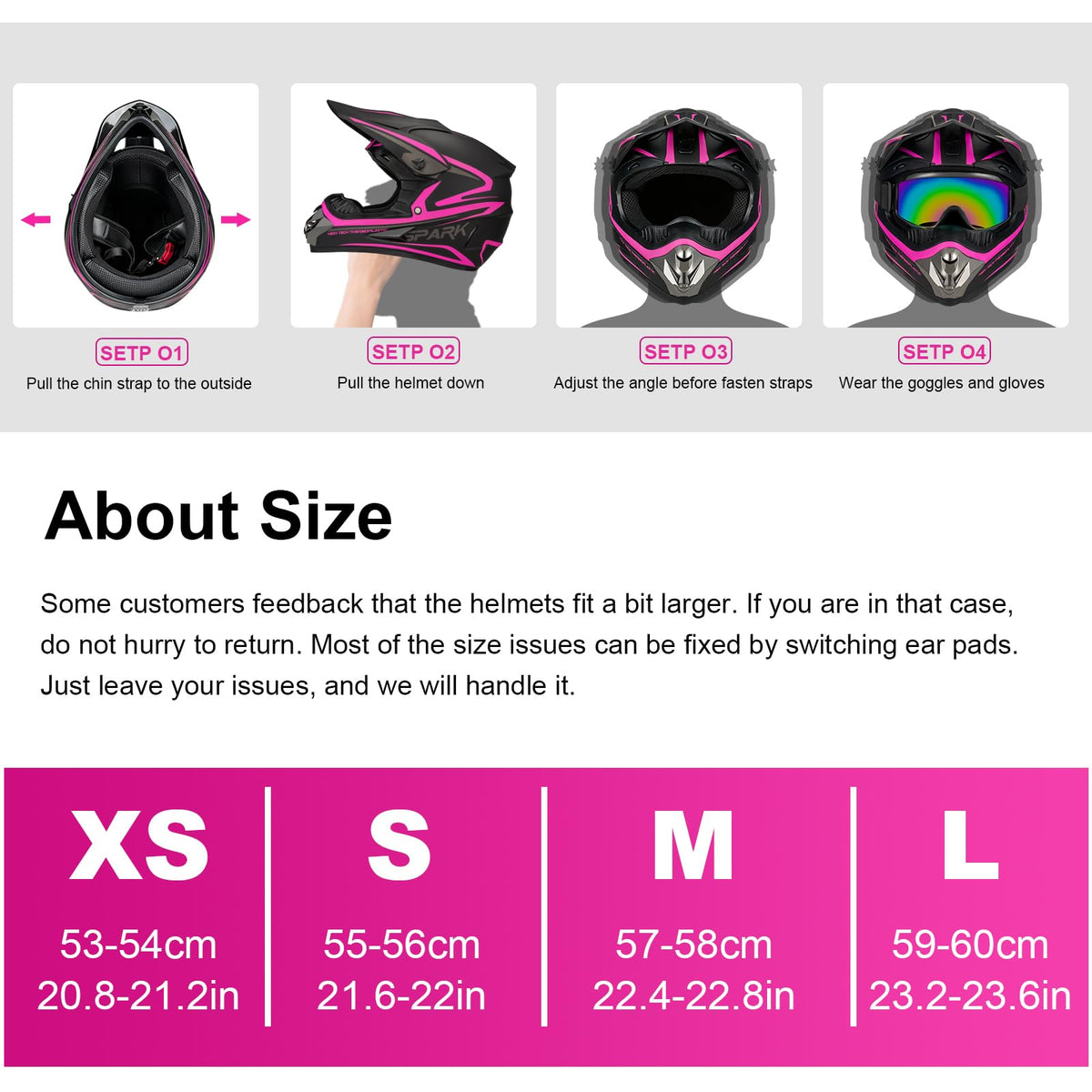 Kids DOT Approved Full Face Motocross Helmet X869218