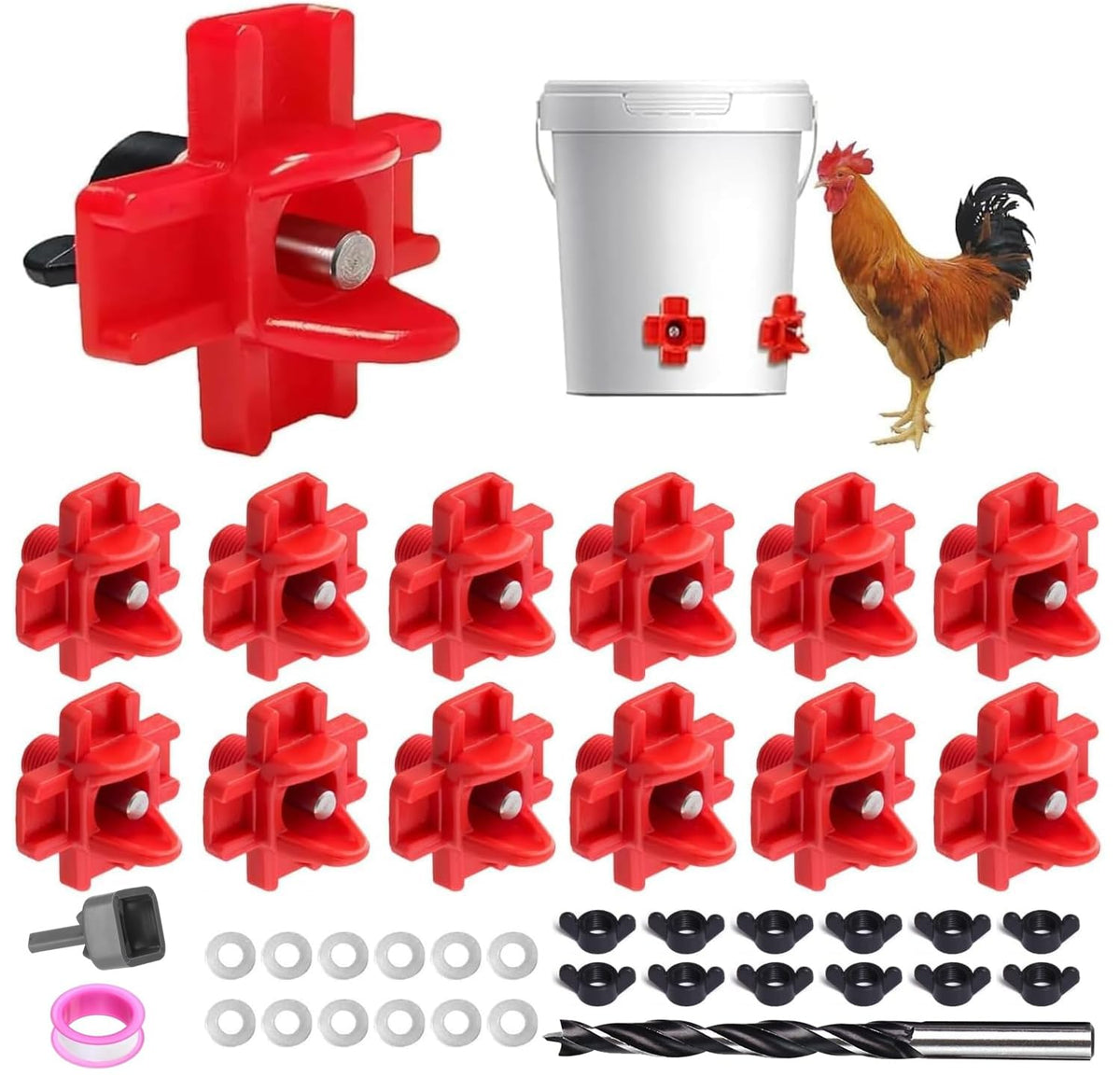 12 Pcs Leakproof Poultry Watering System U6897