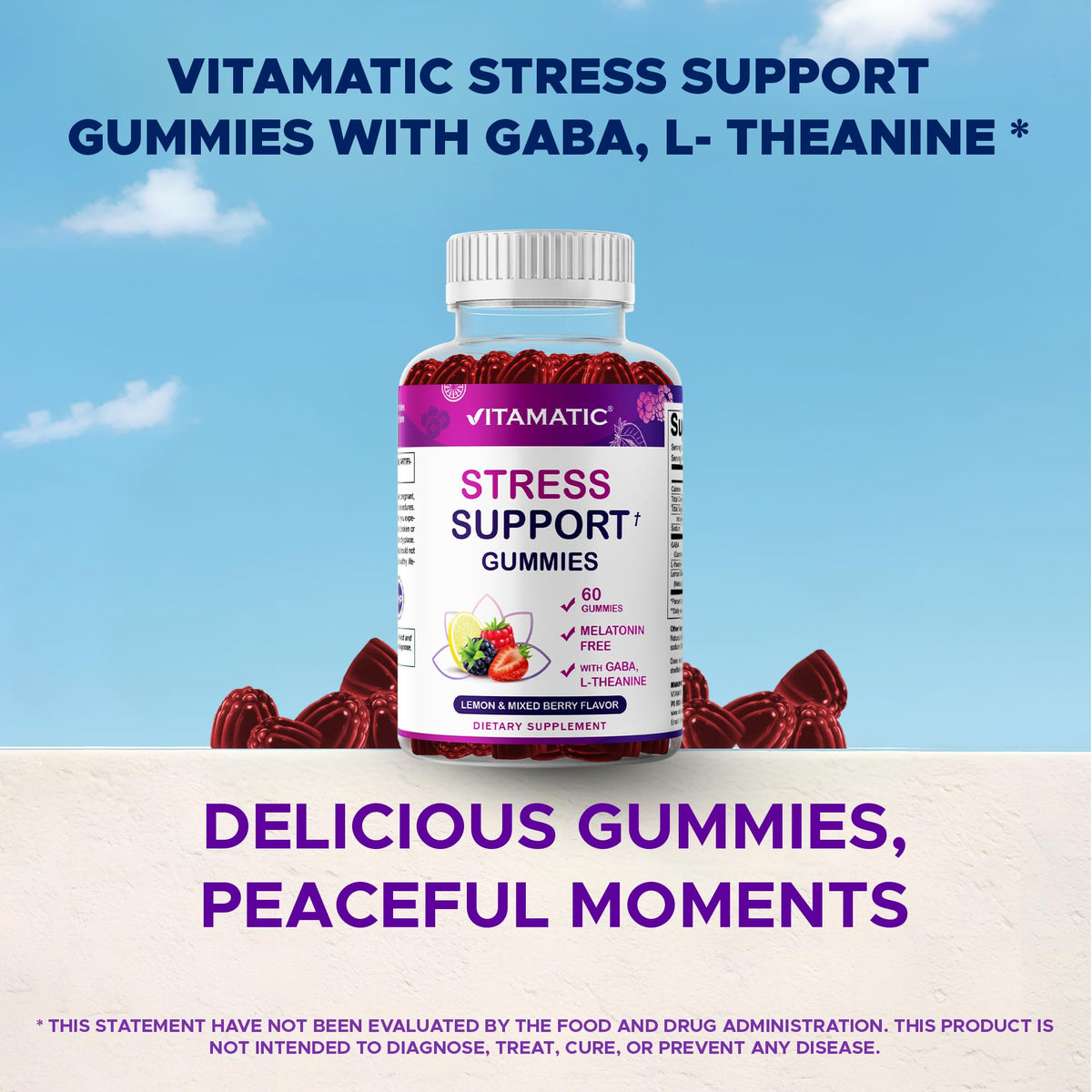 Lemon & Mixed Berry Flavor 60 Gummies Vegan Non-GMO Gluten-Free L668