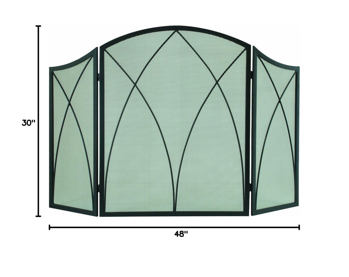 Arched 3-Panel Fireplace Screen U9540