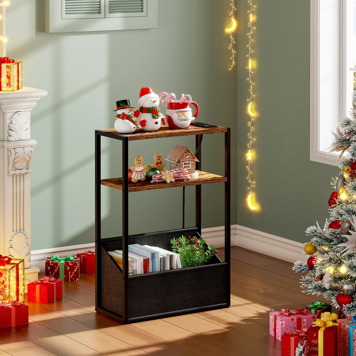 Narrow Side Table with Charging Station X118392