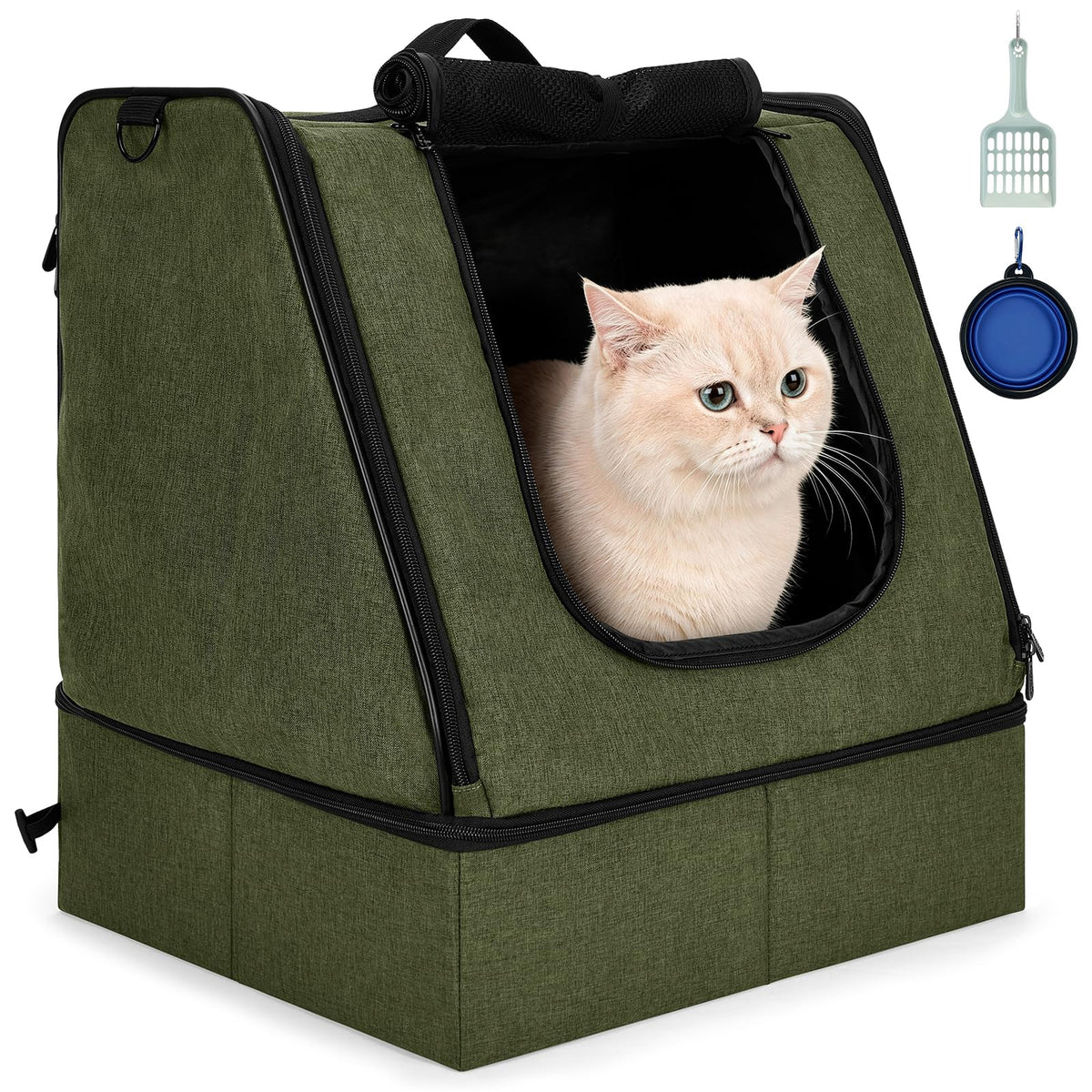 Portable Cat Litter Box with Waterproof Bag and Lid Z979609