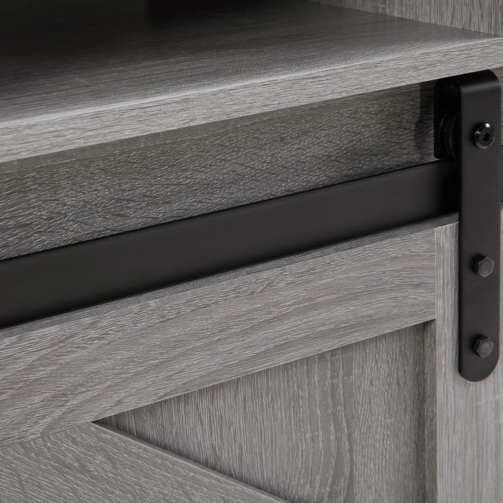 65" Grey TV Stand with Sliding Doors M8926